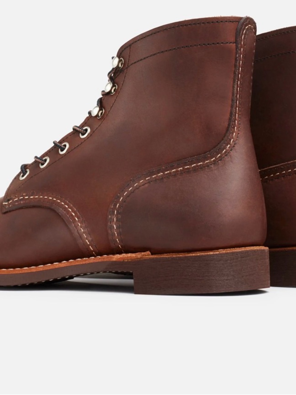 Men's Brown Leather Lace-Up Work Boots